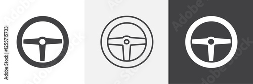 Steering wheel vector icons collection graphic designs for ui designs