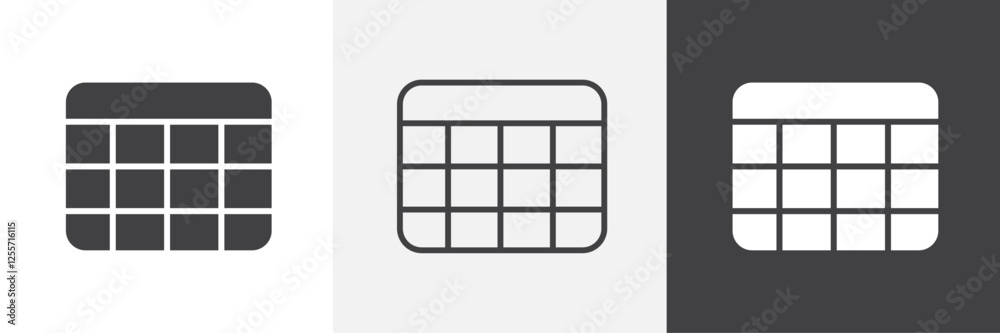 Table layout vector icons collection graphic designs for ui designs Table layout vector icons collection graphic designs for ui designs