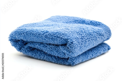 A collection of blue towels stacked on top of each other, great for use in bathroom or locker room scenes