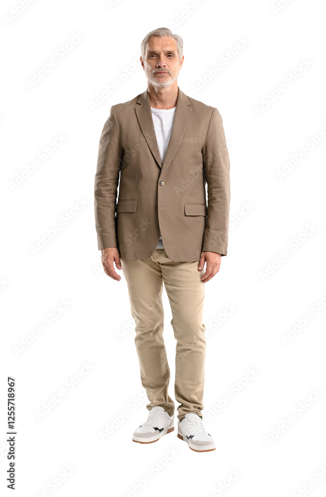 Full length business portrait of confident businessman. Entrepreneur in jacket, smiling, Happy mid adult, mature age man standing, smiling, isolated on transparent background Full length business portrait of confident businessman. Entrepreneur in jacket, smiling, Happy mid adult, mature age man standing, smiling, isolated on transparent background