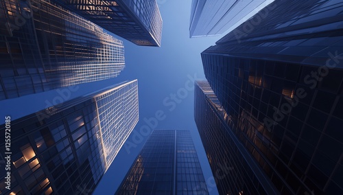 Wallpaper Mural Modern Skyscrapers Reach for the Sky at Dusk: Urban Architecture's Majestic Evening Glow, Cityscapes and Night Views. Torontodigital.ca