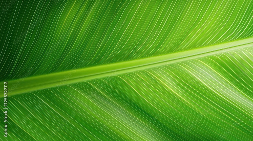 Closeup View Of Green Banana Leaf With Sparkle Closeup View Of Green Banana Leaf With Sparkle
