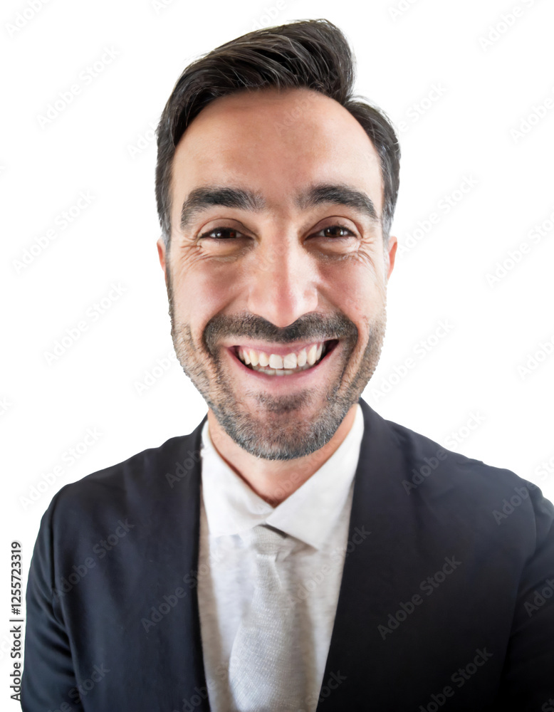 Portrait of only one Man. White Background. Portrait of only one Man. White Background.