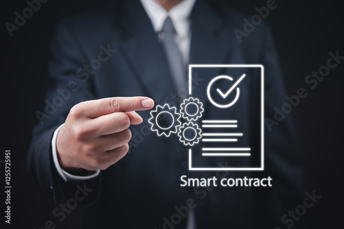 Smart contract automation, secure digital agreement, blockchain business transaction, decentralized finance, AI-powered contract execution, cloud-based legal document verification.