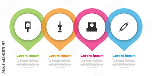 Set Spray can nozzle cap, Marker pen, and . Business infographic template. Vector