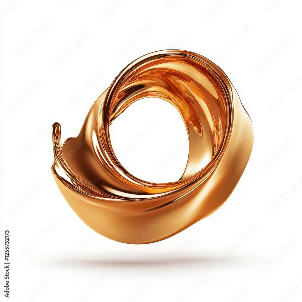 Abstract gold liquid swirl isolated on white background. Abstract gold liquid swirl isolated on white background.