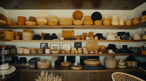 Wallpaper Mural Shelves Filled With Diverse Collection of Natural Baskets in a Modern Interior Setting Torontodigital.ca