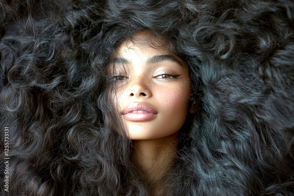Long trim - curly hair. Gorgeous happy mixed-race girl - for ads, magazine ad and social platforms use. Commercial promotion conceptual art. Black woman artistic expression. Long hair vibrancy. Long trim - curly hair. Gorgeous happy mixed-race girl - for ads, magazine ad and social platforms use. Commercial promotion conceptual art. Black woman artistic expression. Long hair vibrancy.
