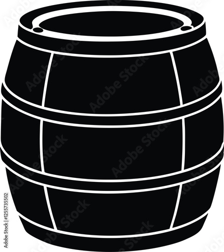 barrel silhouette  simple flat vector