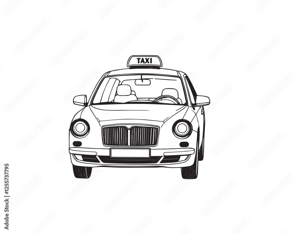 5. Line art illustration of a taxi, strong hard light, layered papier-mâché texture, black and white, sculpted look, harsh shadows, clear background, easy to color, Vector. 5. Line art illustration of a taxi, strong hard light, layered papier-mâché texture, black and white, sculpted look, harsh shadows, clear background, easy to color, Vector.