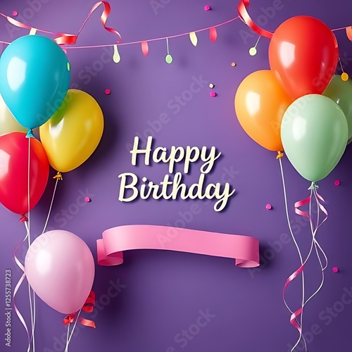 happy birthday card with balloons