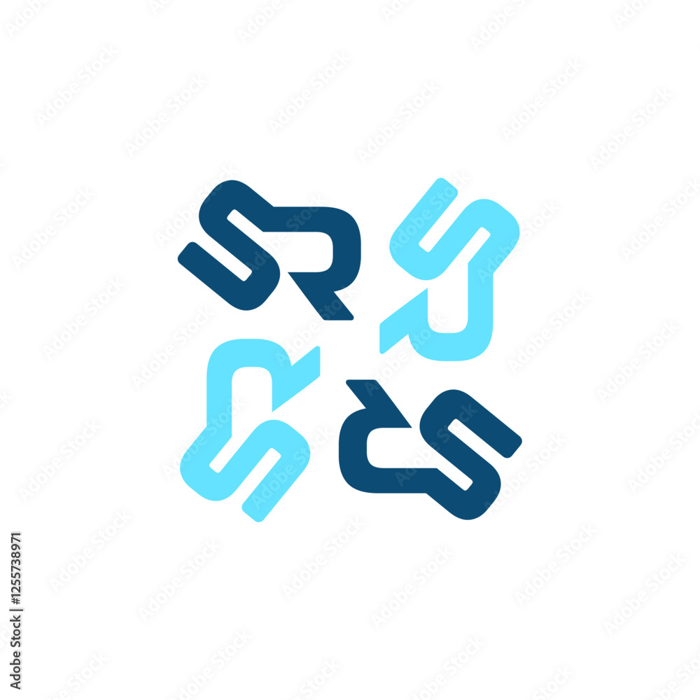 SR creative logo with a modern concept SR creative logo with a modern concept