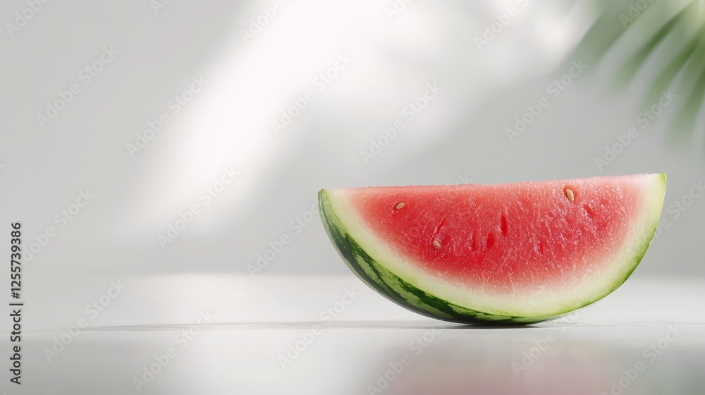 Closeup of juicy watermelon slice refreshing summer treat
