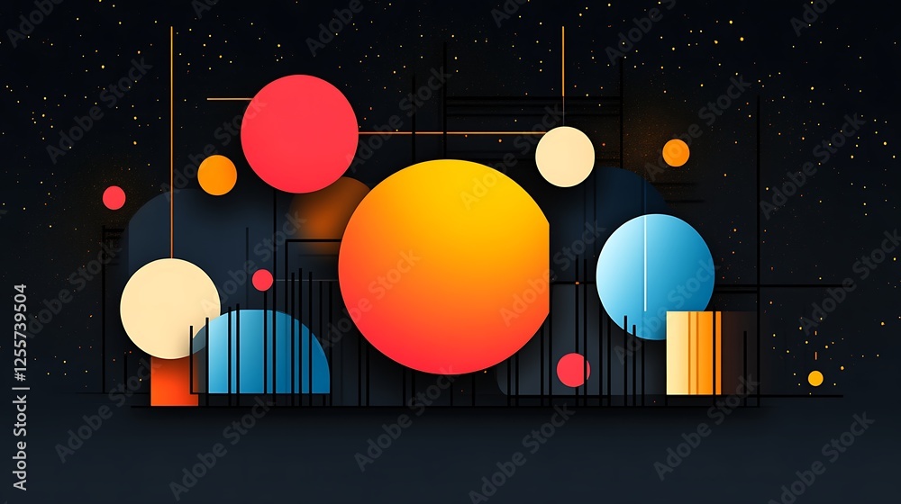 Obraz premium Abstract Colorful Circles Geometric Design Background