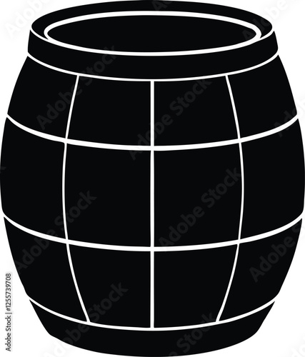 barrel silhouette  simple flat vector