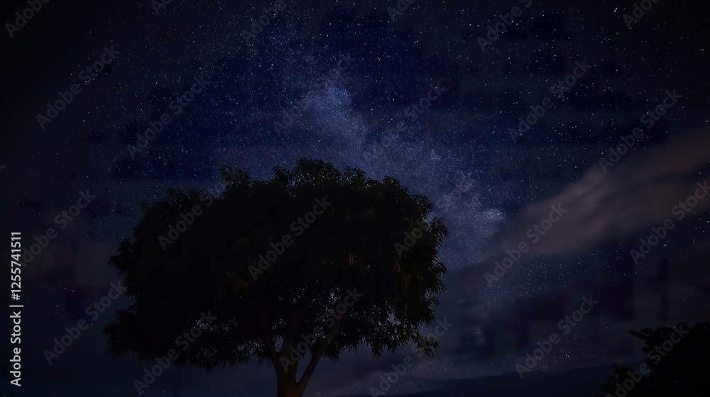 Fototapeta premium Milky Way Galaxy: Stunning Night Sky View 