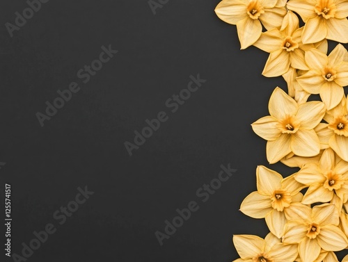 Vibrant Golden Daffodils on Dark Background for Elegant Design and Creative Projects