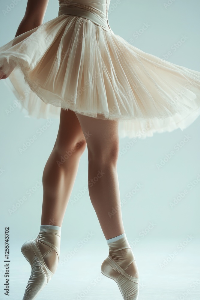 A woman wearing a white dress and ballet shoes, great for editorial or lifestyle use A woman wearing a white dress and ballet shoes, great for editorial or lifestyle use