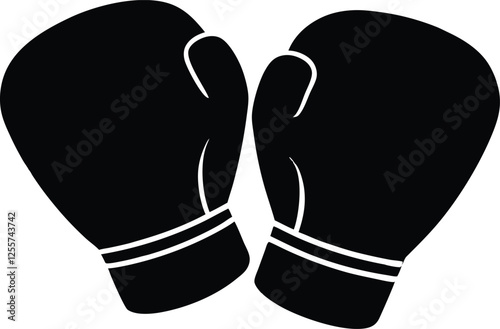 boxing gloves silhouette  simple flat vector