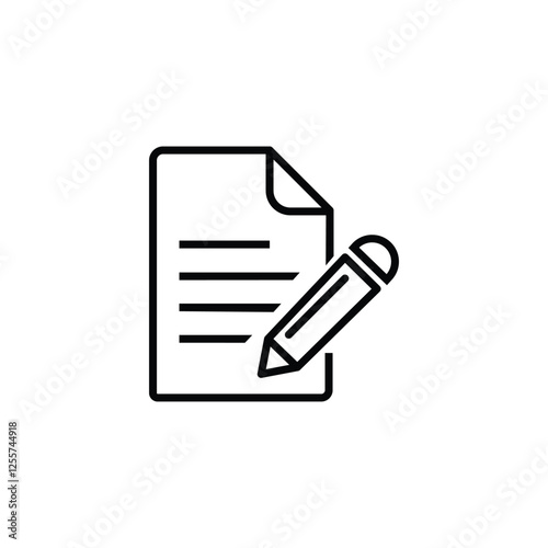 Write icon. Document or notebook with pencil icon. vector illustration