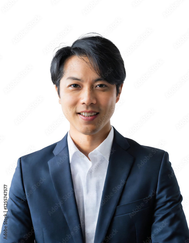 Portrait of only one Man. White Background. Portrait of only one Man. White Background.