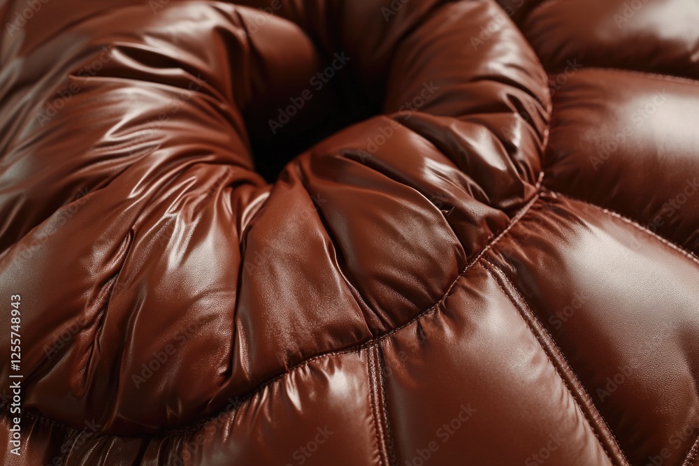 Naklejka premium Close-up shot of a brown leather couch with a rich texture and detail