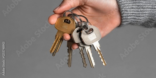A person holds a bunch of keys in their hand, ready for use