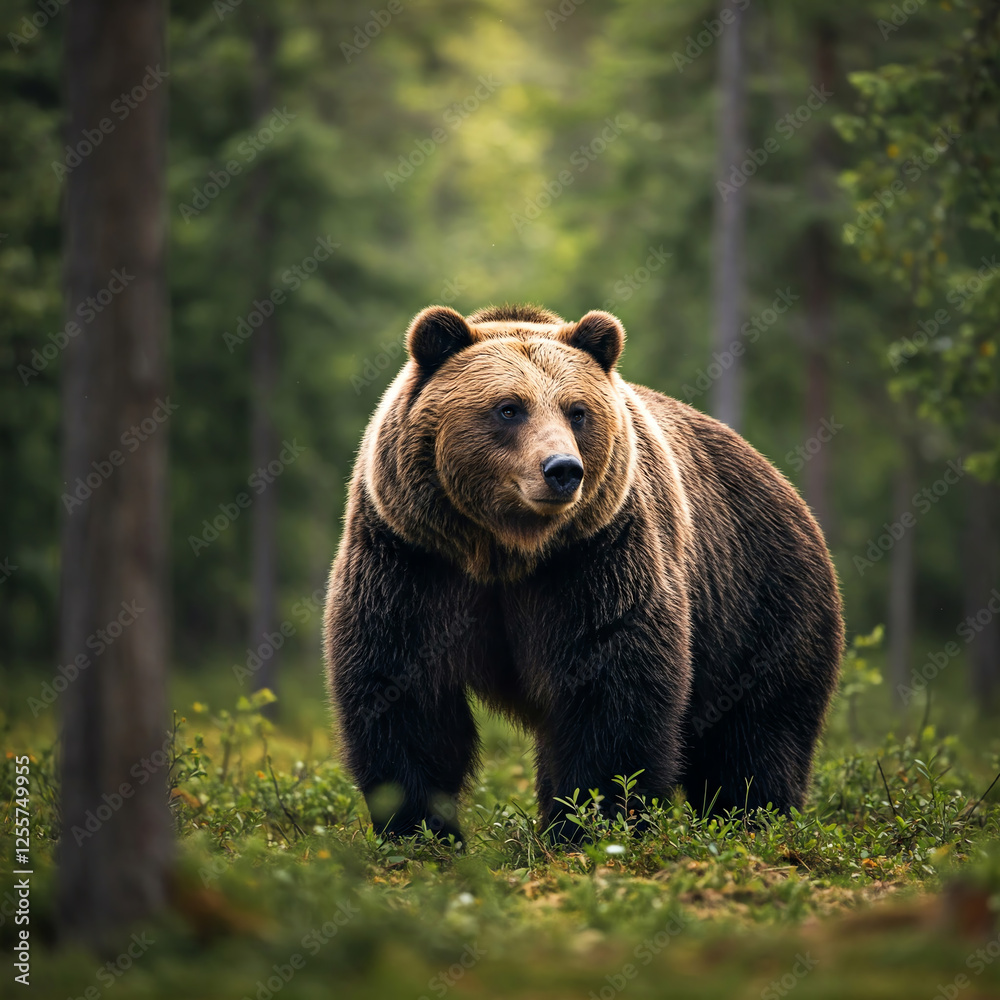 Fototapeta premium brown bear in the forest