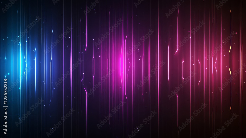 Futuristic abstract composition with vibrant blue and pink lines, creating glitching effect. This visually striking design evokes sense of motion and energy Futuristic abstract composition with vibrant blue and pink lines, creating glitching effect. This visually striking design evokes sense of motion and energy