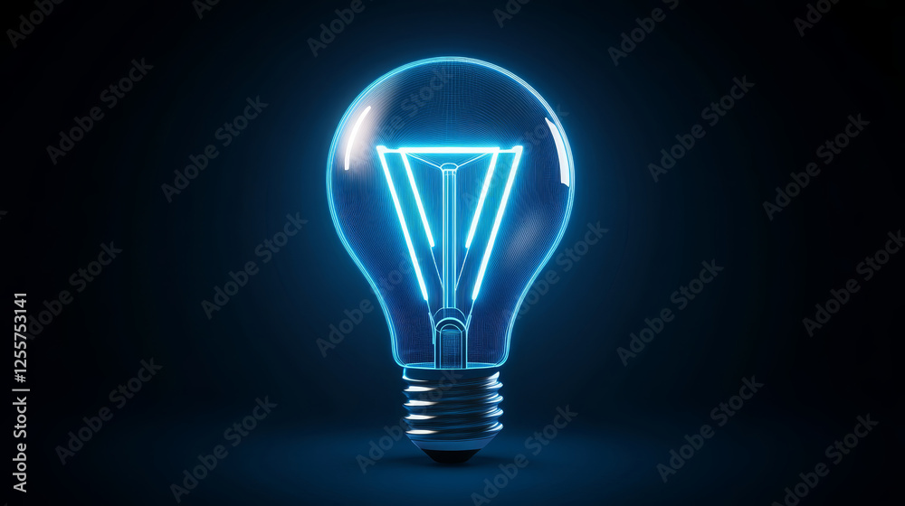 glowing light bulb with geometric design, radiating modern and innovative vibe. This captures essence of creativity and inspiration in sleek manner glowing light bulb with geometric design, radiating modern and innovative vibe. This captures essence of creativity and inspiration in sleek manner