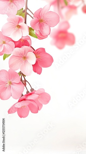 Beautiful Pink Blossoms in Spring Atmosphere for Romantic and Peaceful Vibes in Realistic Space