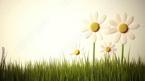 Realistic Sunrise Over a Meadow Filled with Bright Flowers and Lush Green Grass for Tranquil Nature Scenes