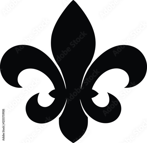 fleur de lis silhouette  simple flat vector