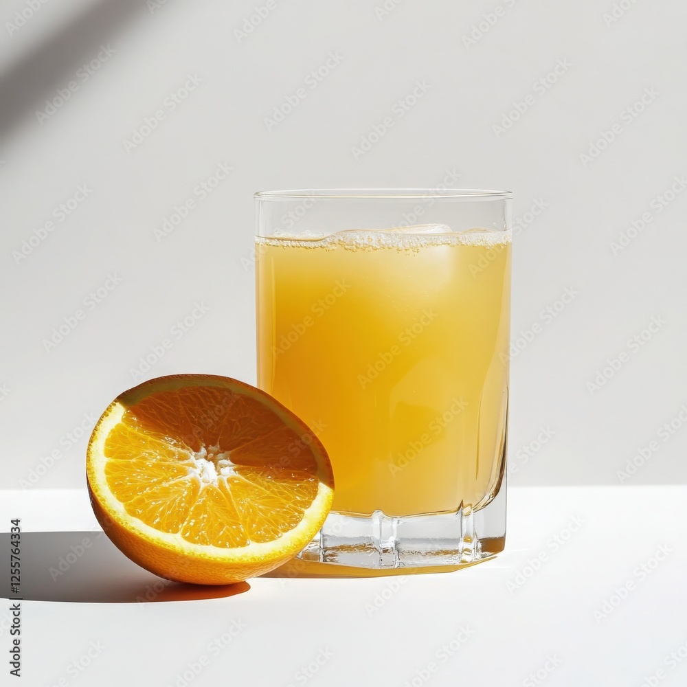 Fresh Orange Juice and Orange Slice Fresh Orange Juice and Orange Slice