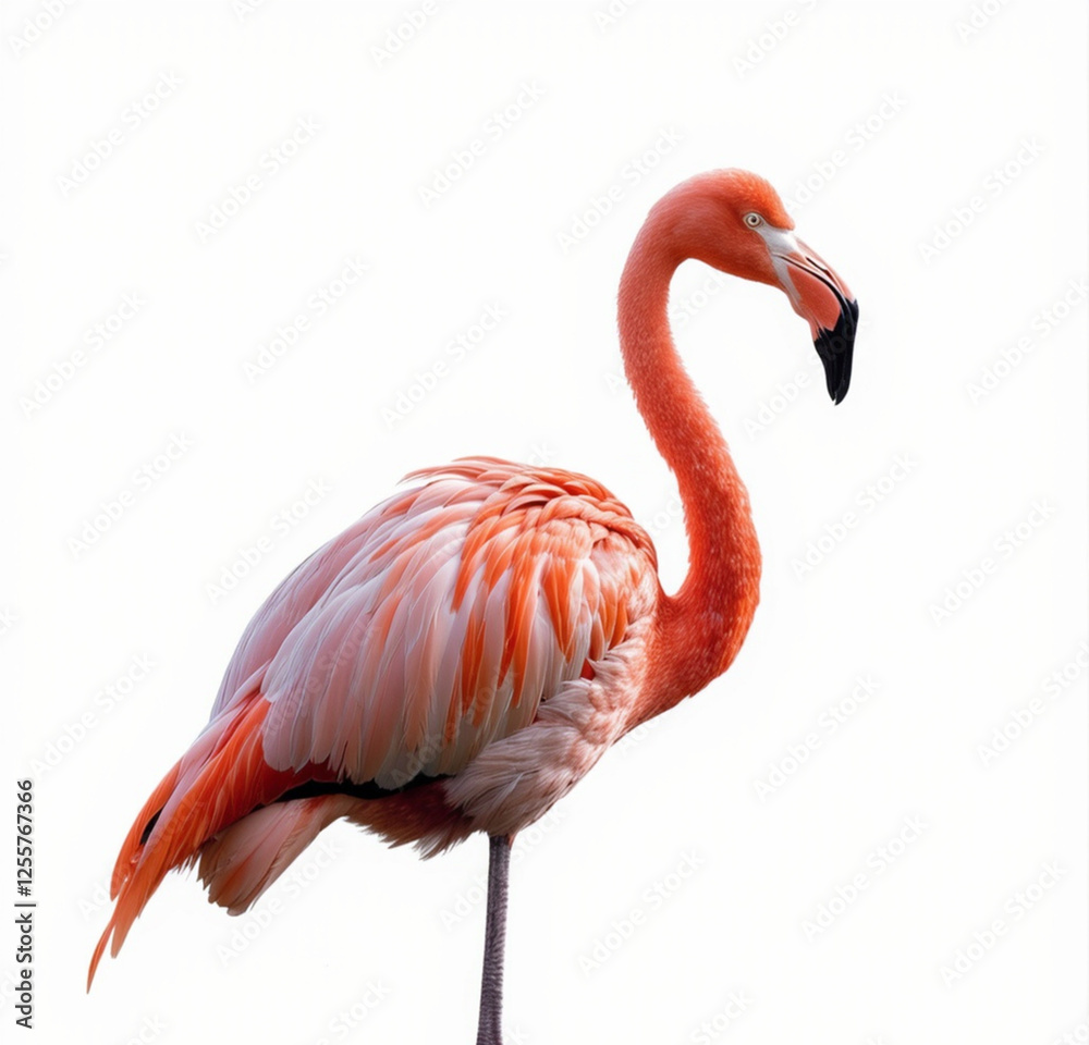 Obraz premium flamingo on white