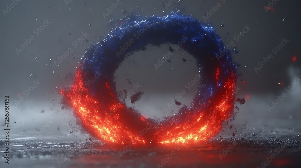 custom made wallpaper toronto digitalFiery blue and red ring of energy swirling
