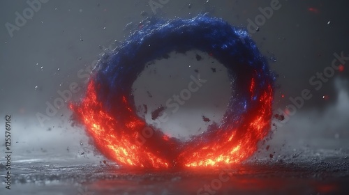 Wallpaper Mural Fiery blue and red ring of energy swirling Torontodigital.ca