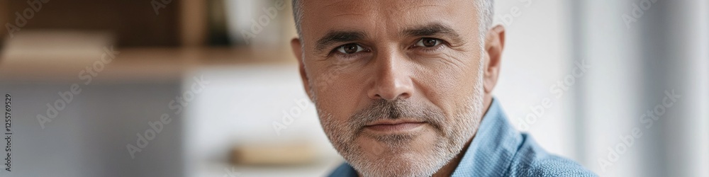 Obraz premium Portrait of a person with a blue shirt, suitable for business or casual use