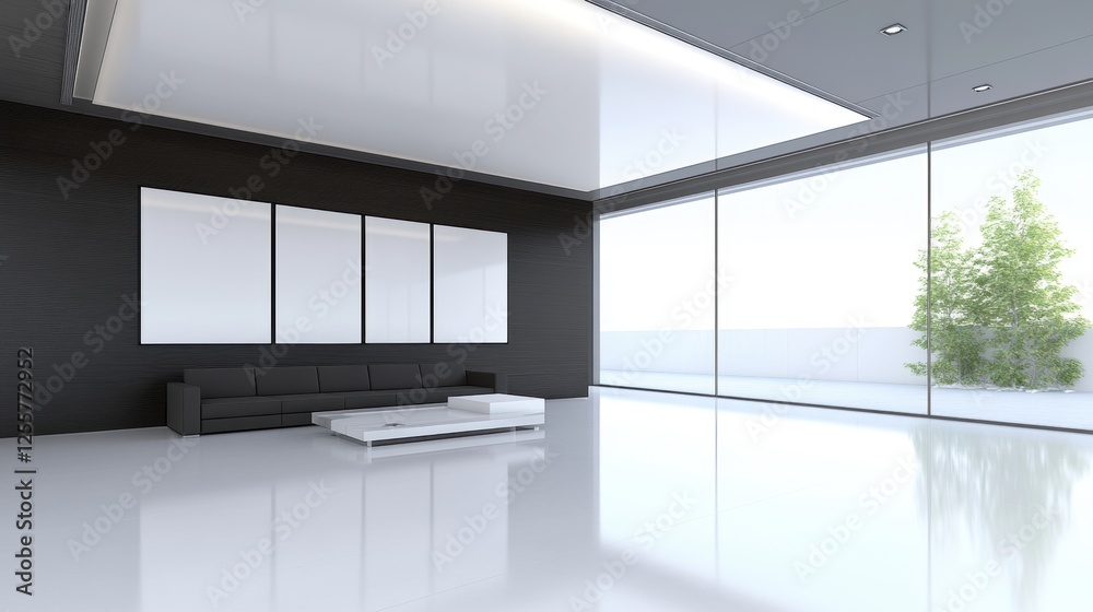 Modern Minimalist Interior Design with Open Space and Natural Light in a Stylish Living Room Modern Minimalist Interior Design with Open Space and Natural Light in a Stylish Living Room