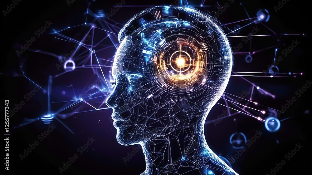 Enhanced courses create better learning environments. Futuristic Concept of Human Brain with Digital Network Elements Enhanced courses create better learning environments. Futuristic Concept of Human Brain with Digital Network Elements