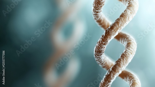 Captured in exquisite detail, this image presents a close-up view of a DNA helix model, highlighting its intricate design and importance in the study of genetics and life sciences. photo