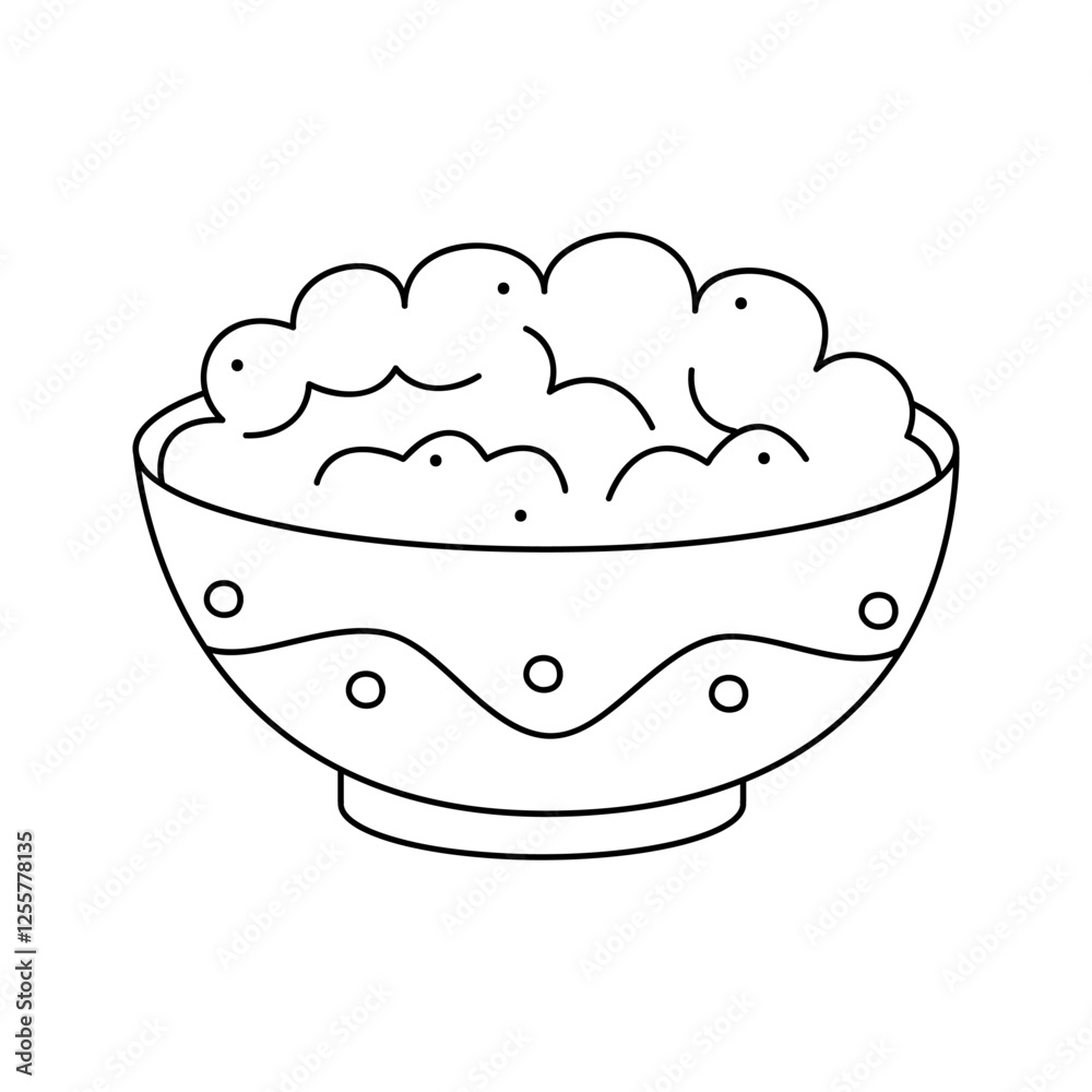 Bowl of caviar. Hand drawn clip art for your project.