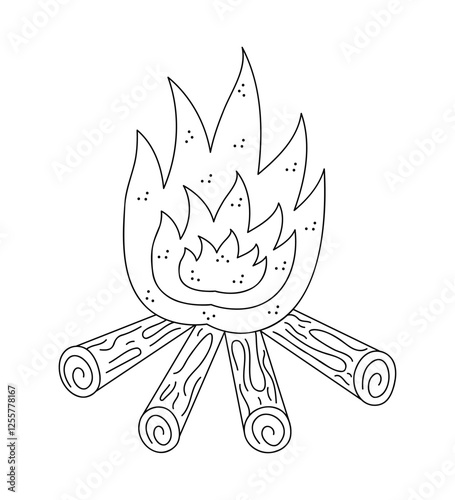 Bonfire for celebrating Shrovetide. Hand drawn clip art for your project.