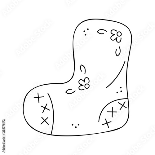Felt boot. Hand drawn clip art for your project.