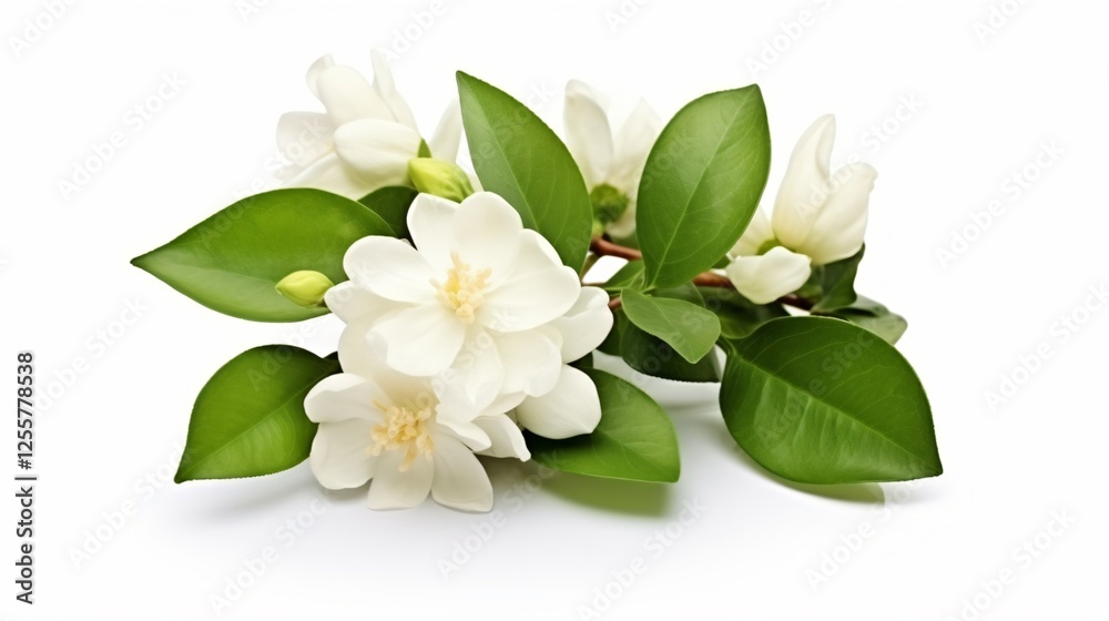 Obraz premium Isolated Jasmine Flower on White Background
