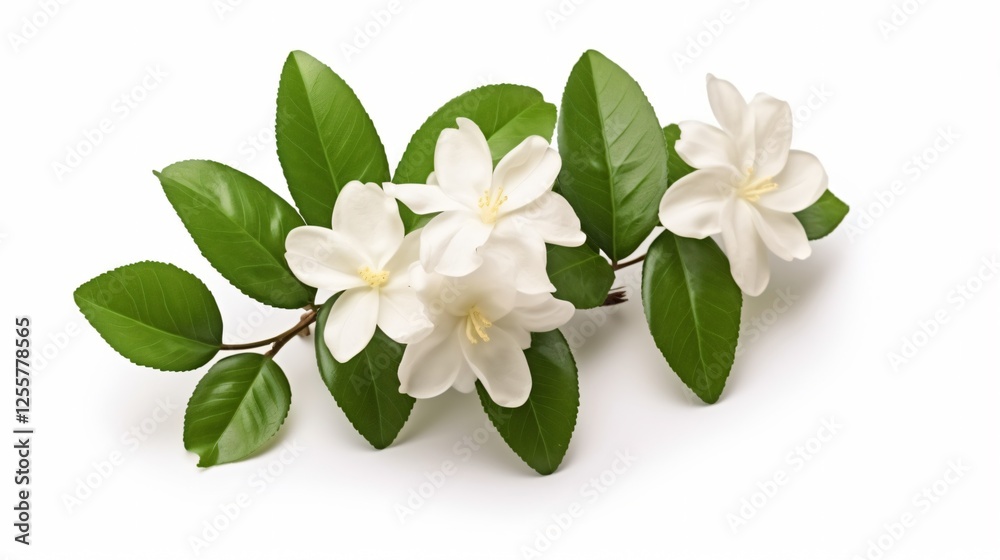 Obraz premium Elegant Jasmine Flower Isolated White Background