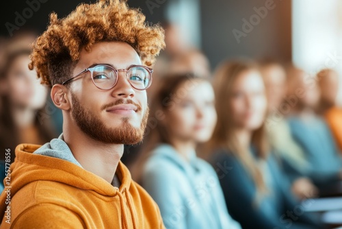 A student asking a question in class while the teacher explains patiently