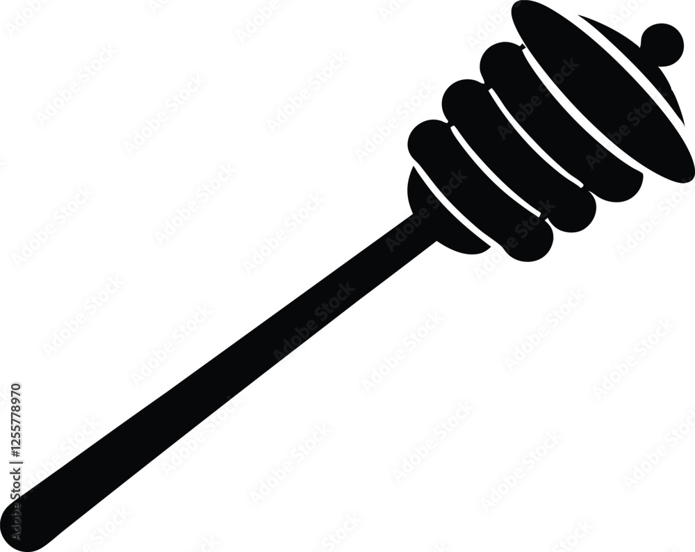 Honey dipper black silhouette,Honey flat vector icon Honey dipper black silhouette,Honey flat vector icon