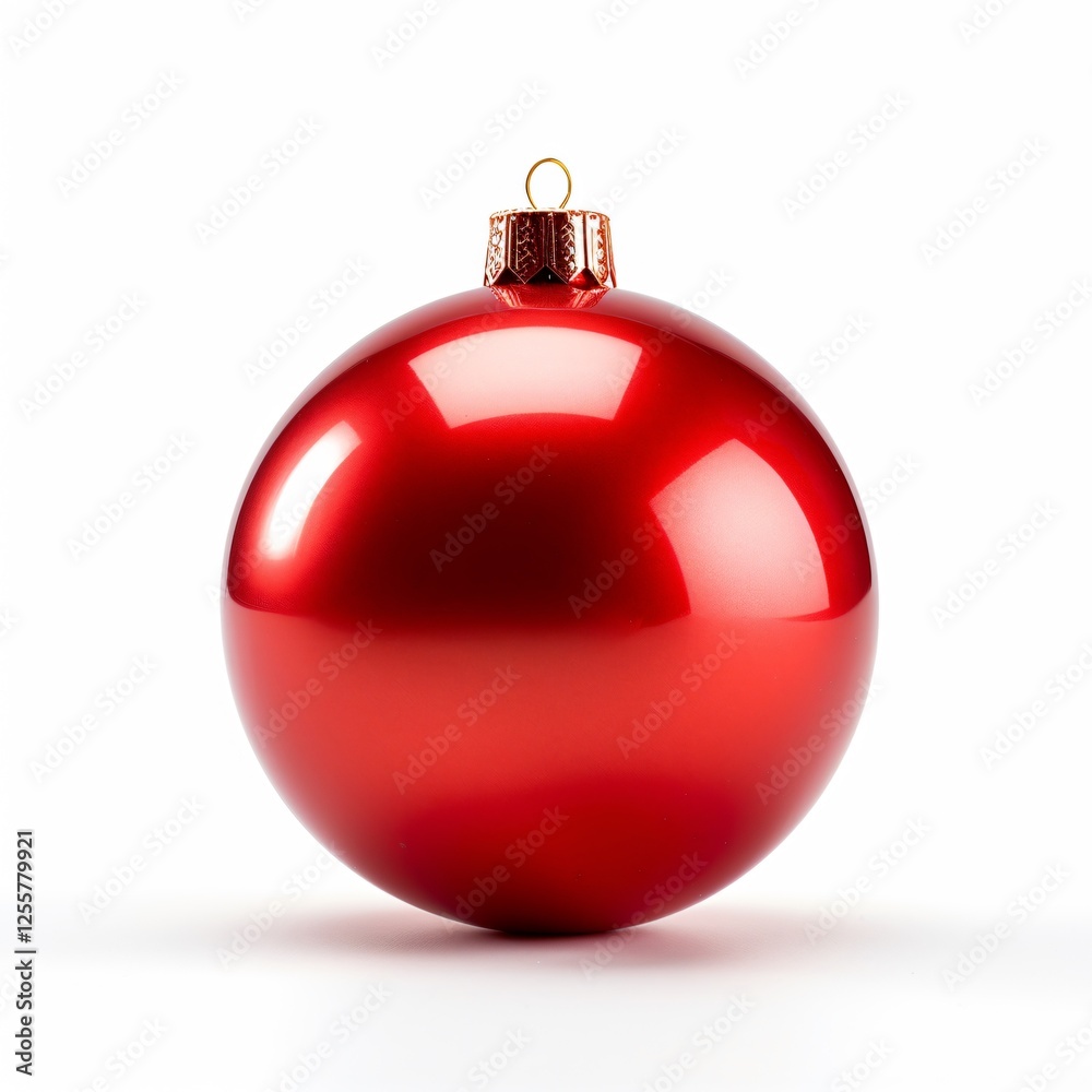 Red Christmas Ball Isolated White Background Image Red Christmas Ball Isolated White Background Image