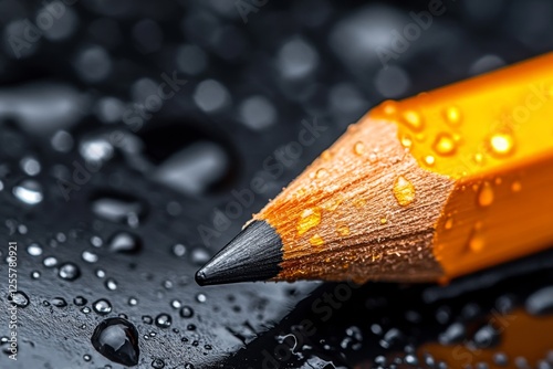 A ultra-detailed close-up of a sharpened pencil tip, showing the texture of the graphite and fine wood grain